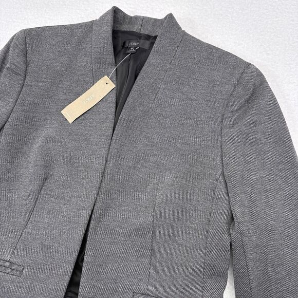 J Crew Going‎ Out Blazer Jacket Women’s Size 2 Petite Gray Heather Dove NEW - Picture 4 of 9